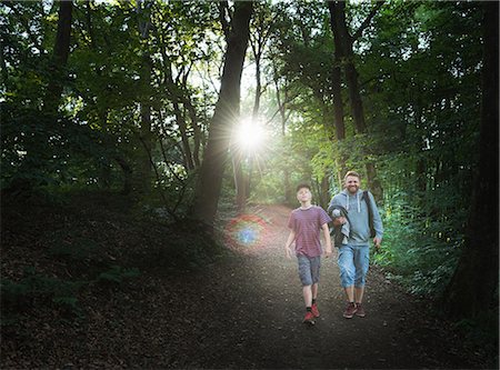 simsearch:649-07437981,k - Father and son walking in forest Stock Photo - Premium Royalty-Free, Code: 649-08824965