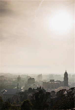 spain malaga landscape photography - Elevated view of Malaga, Spain Stock Photo - Premium Royalty-Free, Code: 649-08860108