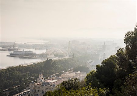 spain malaga landscape photography - Elevated view of Malaga harbour, Spain Stock Photo - Premium Royalty-Free, Code: 649-08860110