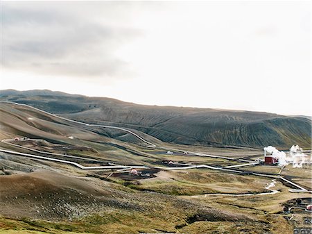 Landscape view with geothermal power station near Viti Crater, Krafla, Iceland Photographie de stock - Premium Libres de Droits, Code: 649-08895152