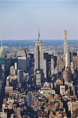 High angle view of Empire State building from One World Trade Observatory, New York City, USA Photographie de stock - Premium Libres de Droits, Code: 649-08900746
