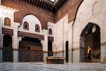 Interior of Madrasa Bou Inania, Meknes, Morocco, North Africa Photographie de stock - Premium Libres de Droits, Code: 649-08902085