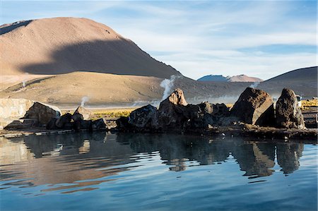 san pedro de atacama - Hot pools, el tatio geyser, San Pedro de Atacama, Chile Foto de stock - Sin royalties Premium, Código: 649-08924076