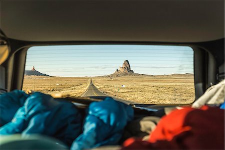 road trip view - Landscape view with rock formations from vehicle window, Arizona, USA Stock Photo - Premium Royalty-Free, Code: 649-08949327