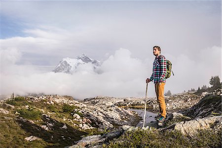 Hiker on Mount Baker, Washington, USA Photographie de stock - Premium Libres de Droits, Code: 649-08949977