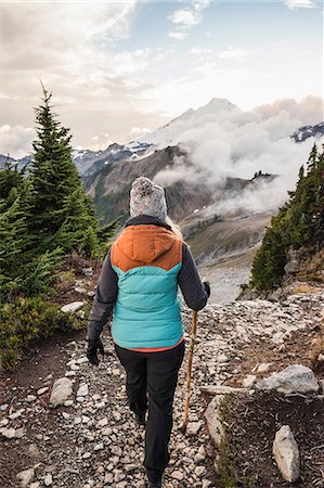 Hiker on Mount Baker, Washington, USA Stockbilder - Premium RF Lizenzfrei, Bildnummer: 649-08949981