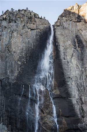 simsearch:649-08950381,k - Towering rock face waterfall, Yosemite National Park, California, USA Stock Photo - Premium Royalty-Free, Code: 649-08950375