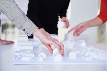 simsearch:649-08950473,k - Colleagues in architect office with architectural model Stock Photo - Premium Royalty-Free, Code: 649-08950403
