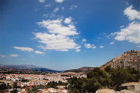 simsearch:649-08923905,k - Elevated view of valley cityscape and Palamidi Fortress, Nafplio, Greece Stock Photo - Premium Royalty-Free, Code: 649-08968867