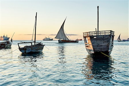 Boats on sea, Zanzibar, Zanzibar Urban, Tanzania, Africa Stock Photo - Premium Royalty-Free, Code: 649-08969063