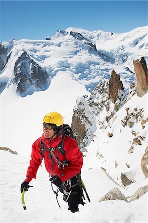 Man mountain climbing, Chamonix, France Stock Photo - Premium Royalty-Free, Code: 649-09004657