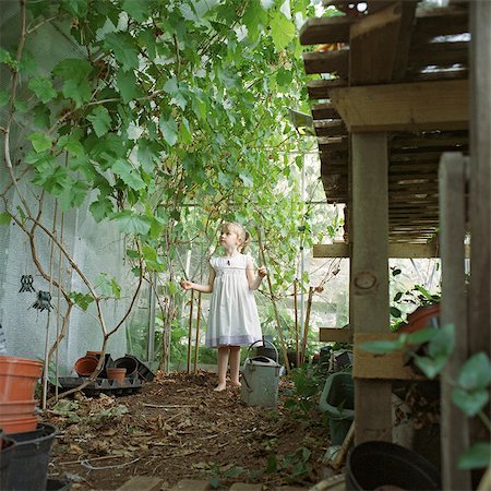 Little girl standing inside greenhouse Stock Photo - Premium Royalty-Free, Code: 649-09002492