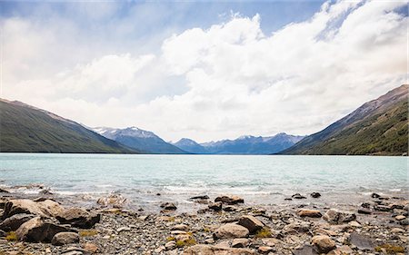 el calafate - View of lake Argentino, Los Glaciares National Park, Patagonia, Chile Foto de stock - Sin royalties Premium, Código: 649-09016618