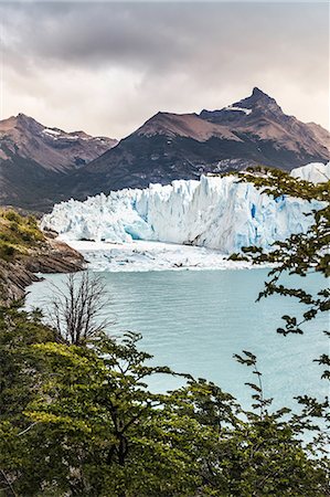 el calafate - View of Lake Argentino, Perito Moreno Glacier and mountain in Los Glaciares National Park, Patagonia, Chile Foto de stock - Sin royalties Premium, Código: 649-09016623