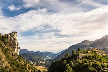 simsearch:649-08950381,k - Mountain valley landscape and rock formations,  Futaleufu, Los Lagos region, Chile Stock Photo - Premium Royalty-Free, Code: 649-09017183