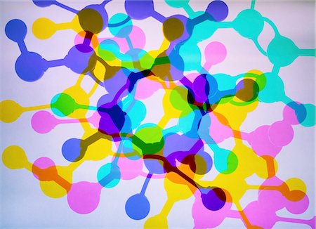 Multi exposure photogram of molecular structure of a formula, illustrating pure research Stock Photo - Premium Royalty-Free, Code: 649-09035413