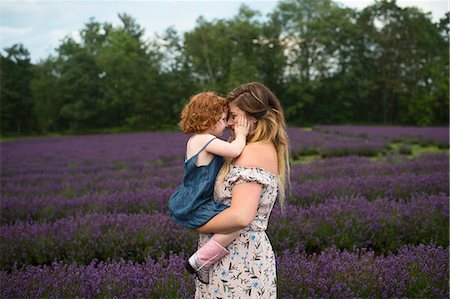 Mother and daughter in lavender field, Campbellcroft, Canada Stock Photo - Premium Royalty-Free, Code: 649-09035819