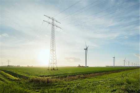 rilland - Wind turbines early in the morning, Rilland, Zeeland, Netherlands, Europe Stock Photo - Premium Royalty-Free, Code: 649-09036434