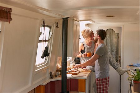 simsearch:649-09061651,k - Couple having breakfast in canal boat Stock Photo - Premium Royalty-Free, Code: 649-09061645