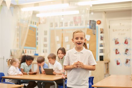 simsearch:649-09209379,k - Portrait of schoolgirl in classroom lesson at primary school Stock Photo - Premium Royalty-Free, Code: 649-09111728