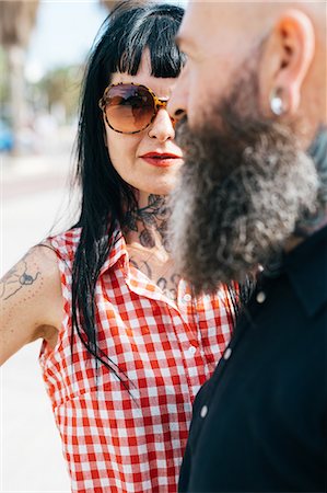 simsearch:649-09123411,k - Mature hipster woman and boyfriend, portrait Stock Photo - Premium Royalty-Free, Code: 649-09123439