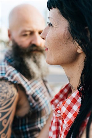 simsearch:649-09123411,k - Profile portrait of mature hipster woman with boyfriend Stock Photo - Premium Royalty-Free, Code: 649-09123453