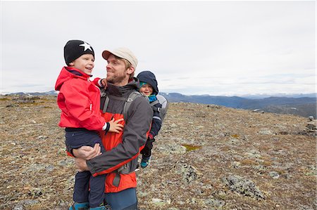 simsearch:649-09138976,k - Male hiker with sons in mountain landscape, Jotunheimen National Park, Lom, Oppland, Norway Stock Photo - Premium Royalty-Free, Code: 649-09138955