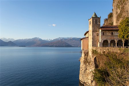 Hermitage of Santa Caterina del Sasso, Lake Maggiore, Varese, Lombardy, Italy Stock Photo - Premium Royalty-Free, Code: 649-09149166