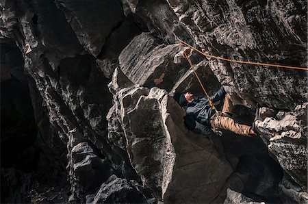 Sport climbing on limestone, in Yangshuo, Guangxi, China Foto de stock - Sin royalties Premium, Código: 649-09166659