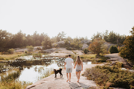 simsearch:649-01608481,k - Couple walking with pet dog, Algonquin Park, Canada Stock Photo - Premium Royalty-Free, Code: 649-09182055