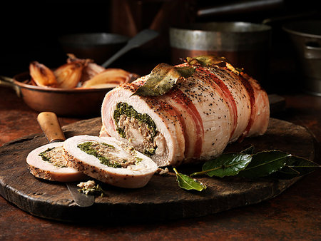 Christmas turkey roulade Stock Photo - Premium Royalty-Free, Code: 649-09182082