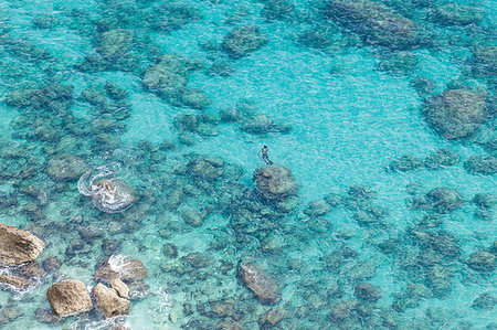 freediving - Overhead view of sea, Piscinas, Sardinia, Italy Stock Photo - Premium Royalty-Free, Code: 649-09182343