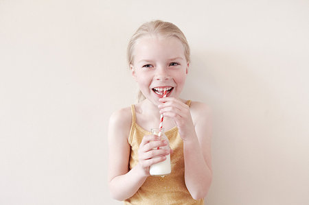 Pink Straw On White Background Stock Photo 93574048