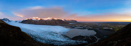 skaftafell - Skaftafell Glacier, Freysnesi, Skaftafell, Skaftafell National Park, Iceland Foto de stock - Sin royalties Premium, Código: 649-09207593