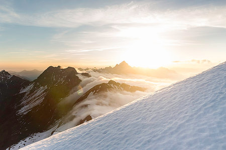 View of snow on steep mountainside, Bavarian Alps, Oberstdorf, Bavaria, Germany Stockbilder - Premium RF Lizenzfrei, Bildnummer: 649-09208184