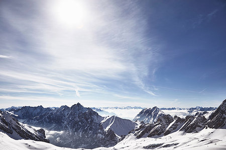 simsearch:614-09213874,k - View of snow covered mountains, Neustift, Stubaital, Tirol, Austria Foto de stock - Sin royalties Premium, Código: 649-09208904