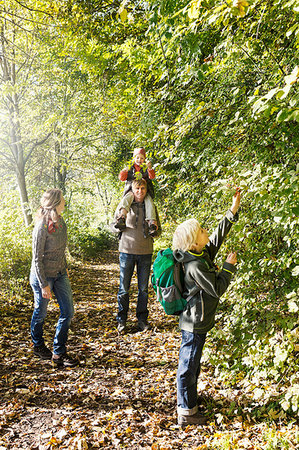 simsearch:649-07238464,k - Family walking on tree lined path enjoying the trees Stockbilder - Premium RF Lizenzfrei, Bildnummer: 649-09209290