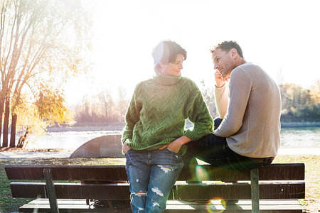 simsearch:649-09025835,k - Couple looking worried on park bench, Strandbad, Mannheim, Germany Stock Photo - Premium Royalty-Free, Code: 649-09245729