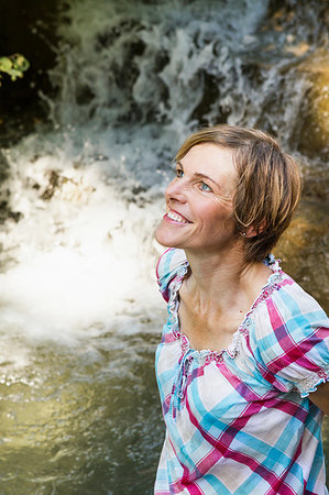 simsearch:614-08065892,k - Woman at waterfall, Sonthofen, Bayern, Germany Stock Photo - Premium Royalty-Free, Code: 649-09246337