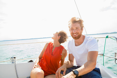 simsearch:649-08714221,k - Young man and mature woman sailing on Chiemsee lake, Bavaria, Germany Foto de stock - Sin royalties Premium, Código: 649-09246478