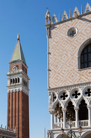 simsearch:649-08923905,k - National Library of St Mark's, Campanile bell tower and Doge's Palace, St Mark's Square, San Marco district, Venice, Veneto, Italy Stock Photo - Premium Royalty-Free, Code: 649-09250497