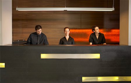 employee top view - Staff at reception in hotel lobby Stock Photo - Premium Royalty-Free, Code: 649-01608274