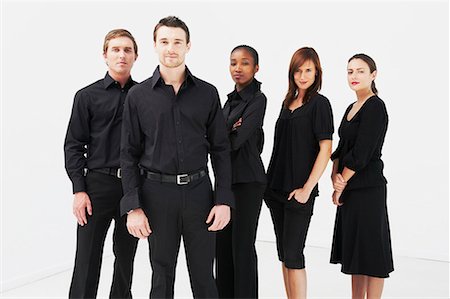 Confident group of people, wearing black Foto de stock - Sin royalties Premium, Código: 649-02055306