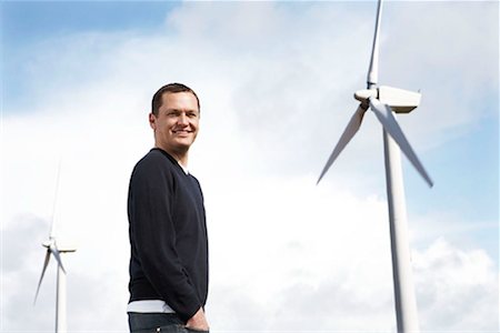 Mann am Windpark Stockbilder - Premium RF Lizenzfrei, Bildnummer: 649-02199580