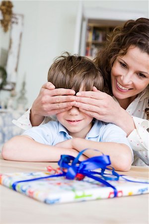 simsearch:649-06041048,k - Mom is surprising her son Stock Photo - Premium Royalty-Free, Code: 649-02290398