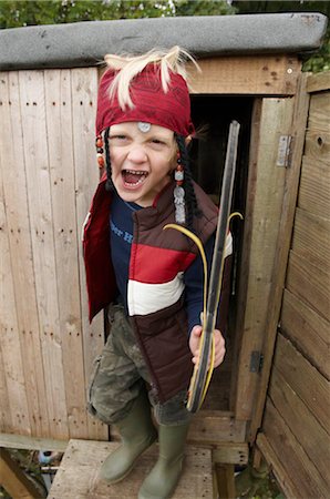 Young boy being pirate Stock Photo - Premium Royalty-Free, Code: 649-02733315