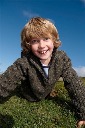 Boy on grass Stock Photo - Premium Royalty-Free, Code: 649-02733446
