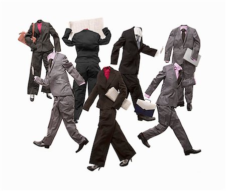 disappear - A crowd of business suits Foto de stock - Sin royalties Premium, Código: 649-03009221