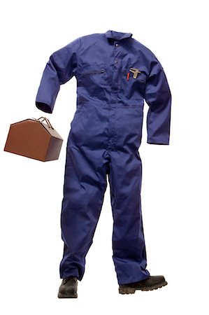 A Workman's suit with tool box Foto de stock - Sin royalties Premium, Código: 649-03009245