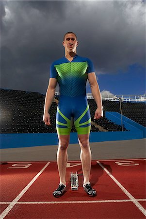 runner ambition portrait - athlete standing at start Stock Photo - Premium Royalty-Free, Code: 649-03009876